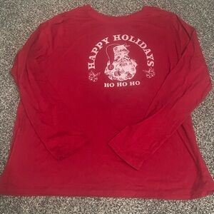 Kohl’s Sonoma Red Happy Holidays Santa Ho Ho Ho Long Sleeve Shirt XL